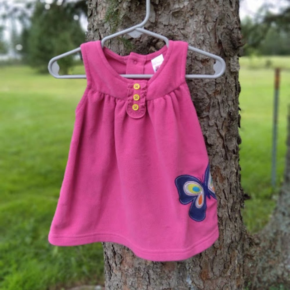 Carter's Fleecy Pink Butterfly Jumper Size 6M